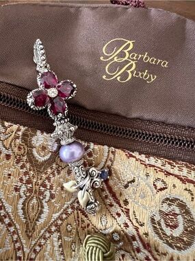 Barbara Bixby Gold and Silver Pendant w/ Pearl & Garnet Pendant